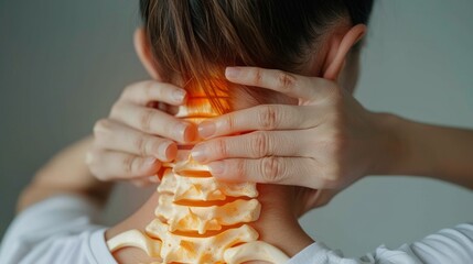Cervical spondylosis. a general term for age related wear and tear affecting the spinal disks in your neck. As the disks dehydrate and shrink, signs of osteoarthritis develop
