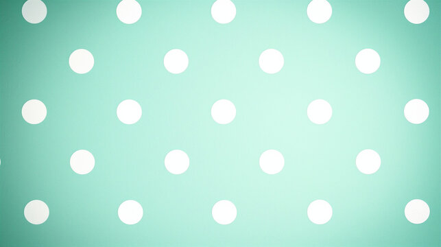 Vibrant green background featuring evenly spaced white polka dots. Background, backdrop.
