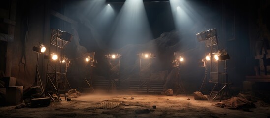 Spotlights Casting Light Effects in a Scene.