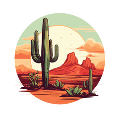 A cactus standing in the desert.