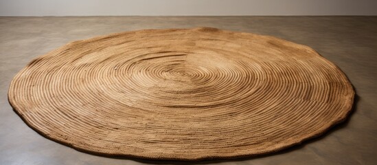 A large round piece of wood, perfect for baking glutenfree desserts, sits on the concrete floor, waiting to be used as an ingredient in delicious baked goods