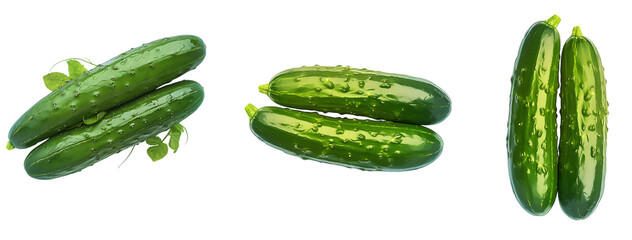 cucumbers isolated on white background