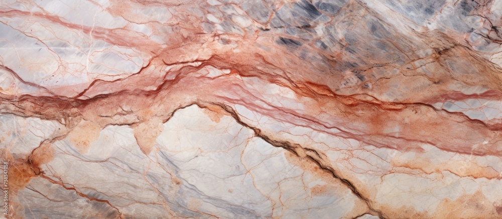 Poster a detailed picture of a marble texture with intricate patterns resembling natural materials such as 
