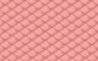 菱形ステッチのピンクのキルティング生地の背景