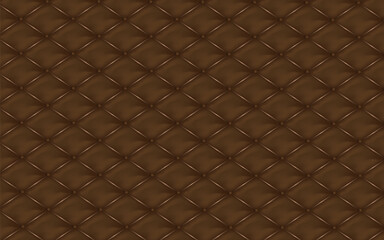 菱形ステッチのブラウンのキルティング生地の背景