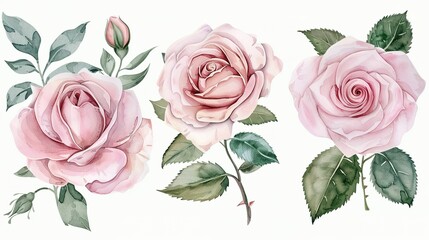 Delicate pink roses bloom Time lapse. Background of blooming roses,Generative ai,