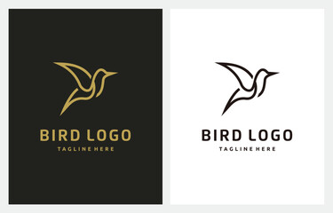 Flying Colibri Hummingbird line art Bird logo design inspiration