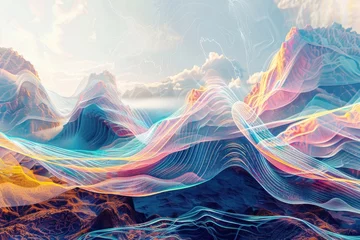 Kissenbezug Vibrant Palette Mural-Like Compositions © Pixel Alchemy