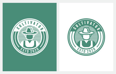 Farmer Vector Figure Pictogram vintage logo design inspiration