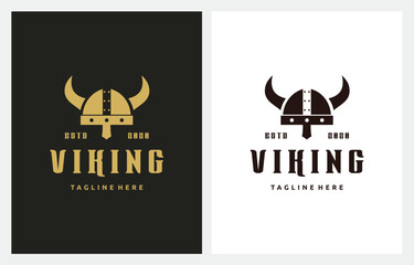 Viking Armor Helmet Vintage Gold logo design inspiration