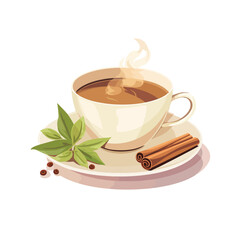 A close-up illustration of a steaming cup of fragrance