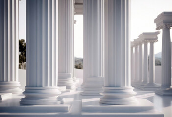 ancient column isolated White 3d doric rendering white pedestal poduim pedestal pillar isolated column dais white marble stone background copy design old space greek roman three-dimensional ancient - obrazy, fototapety, plakaty