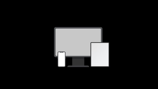 animation of electronic devices smartphones, computers, laptops, mobile phone motion graphics