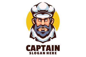 White hat captain mascot logo