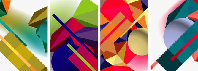 Minimal geometry. Circle, line and square design. Trendy techno business template for wallpaper, banner, background or landing