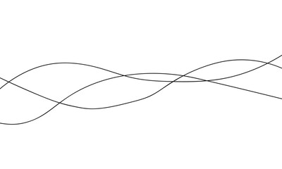 Thin line wavy abstract vector background. Curve wave seamless pattern. Line art Vector illustration.