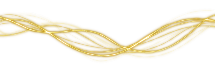 Elegant gold glowing lines with sparkling effect