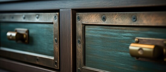 Fototapeta premium Detail of hardware on cabinetry.