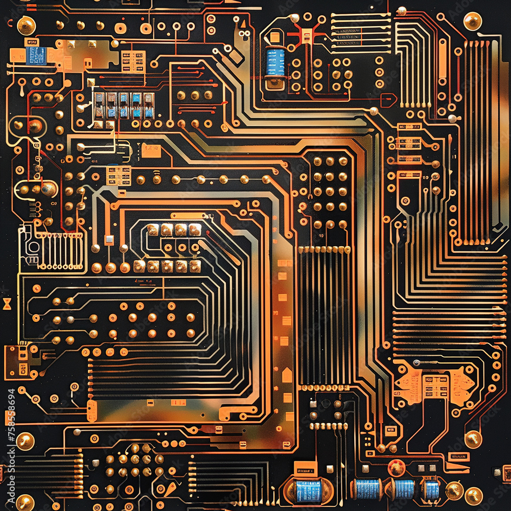 Poster circuit board seamless patterns