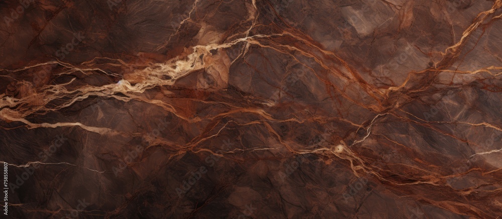 Aufkleber a detailed closeup of a brown marble texture resembling a landscape with patterns of rocks and soil,