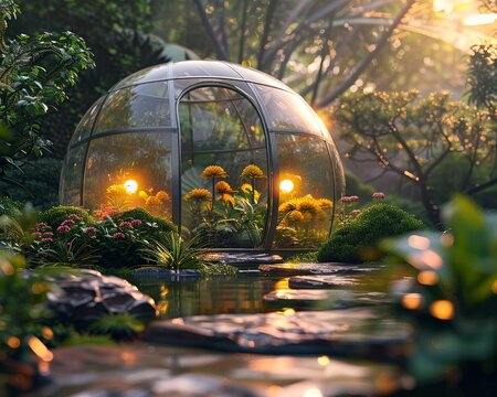 A serene garden Personalized Weather Dome