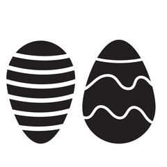 Easter Egg Icon Black Painted Eggs Illustration Happy Easter Hunt Symbol Holiday Logo April Spring Sign Isolated Variations