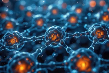 Foto op Canvas Nanotechnology in Electronics and Medicine, High - tech Background © Pixel Alchemy