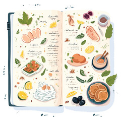 A family recipe book filled with handwritten notes