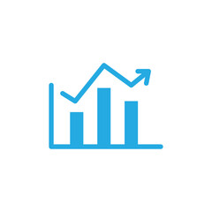 line graph trend up logo icon