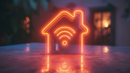 Smart home wireless. 3d smart home icon. generative ai