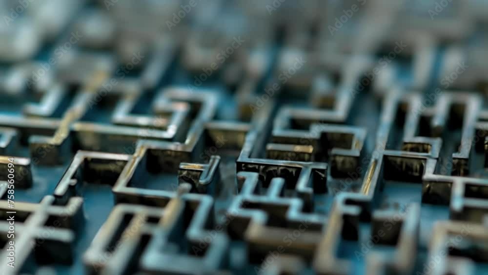 Poster an extreme closeup of a small section of a waveguide showing the intricate network of tubes and chan