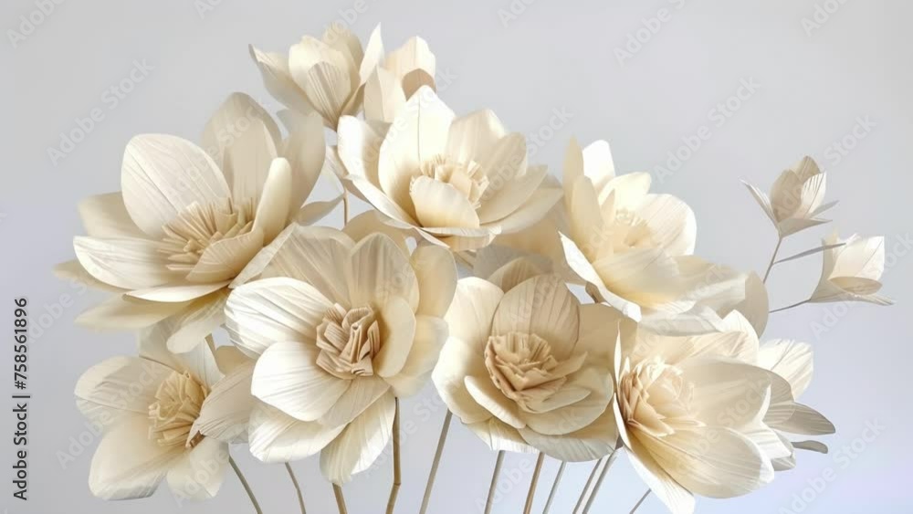 Poster a paper flower bouquet with each petal carefully crafted and layered to create a sense of movement a
