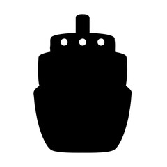 illustration or silhouette of a cruise ship from the front