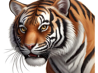 Fototapeta premium High-Quality 3D Cartoon Tiger on a White Background
