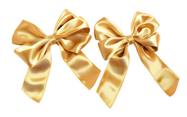 Glittering Bows and Ribbons isolated on transparent Background