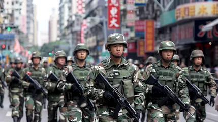 Crédence de cuisine en verre imprimé Pékin China taiwan tensions and threat of invasion