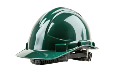 Safety Green Helmet isolated on transparent Background