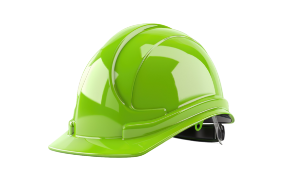 Safety Green Helmet isolated on transparent Background