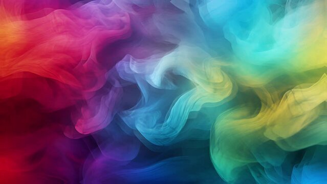 The liquid smoke wavy randomly with a combination of pink, light green, sky blue; is perfect for background projects; 4k virtual video animation.