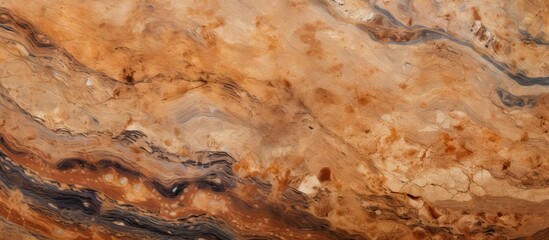 Obraz premium A close up of a piece of brown wood with a marble pattern, resembling both natural materials like soil and rock, adding a touch of elegance to any cuisine dish