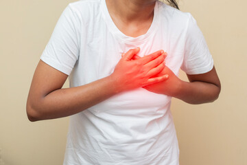 imitative representation of hearth or chest pain. 