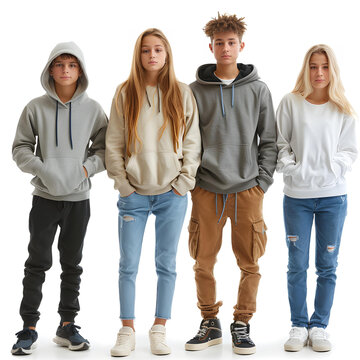 Youth lifestyle concept. Teenagers on white background