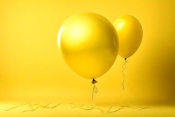 yellow matalic balloon with a yellow background