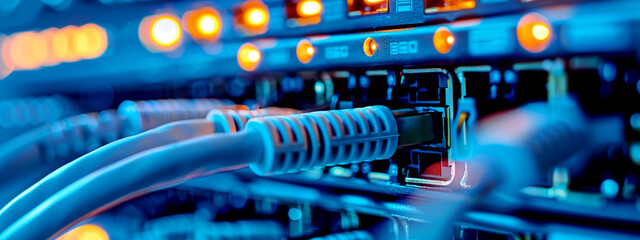 Close Up of a Computer Network Cable