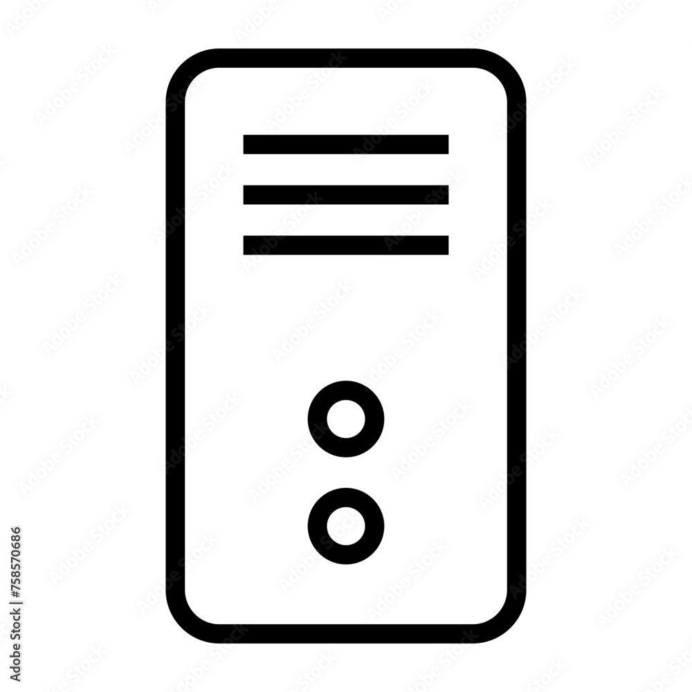 Poster simple vertical server icon. vector.