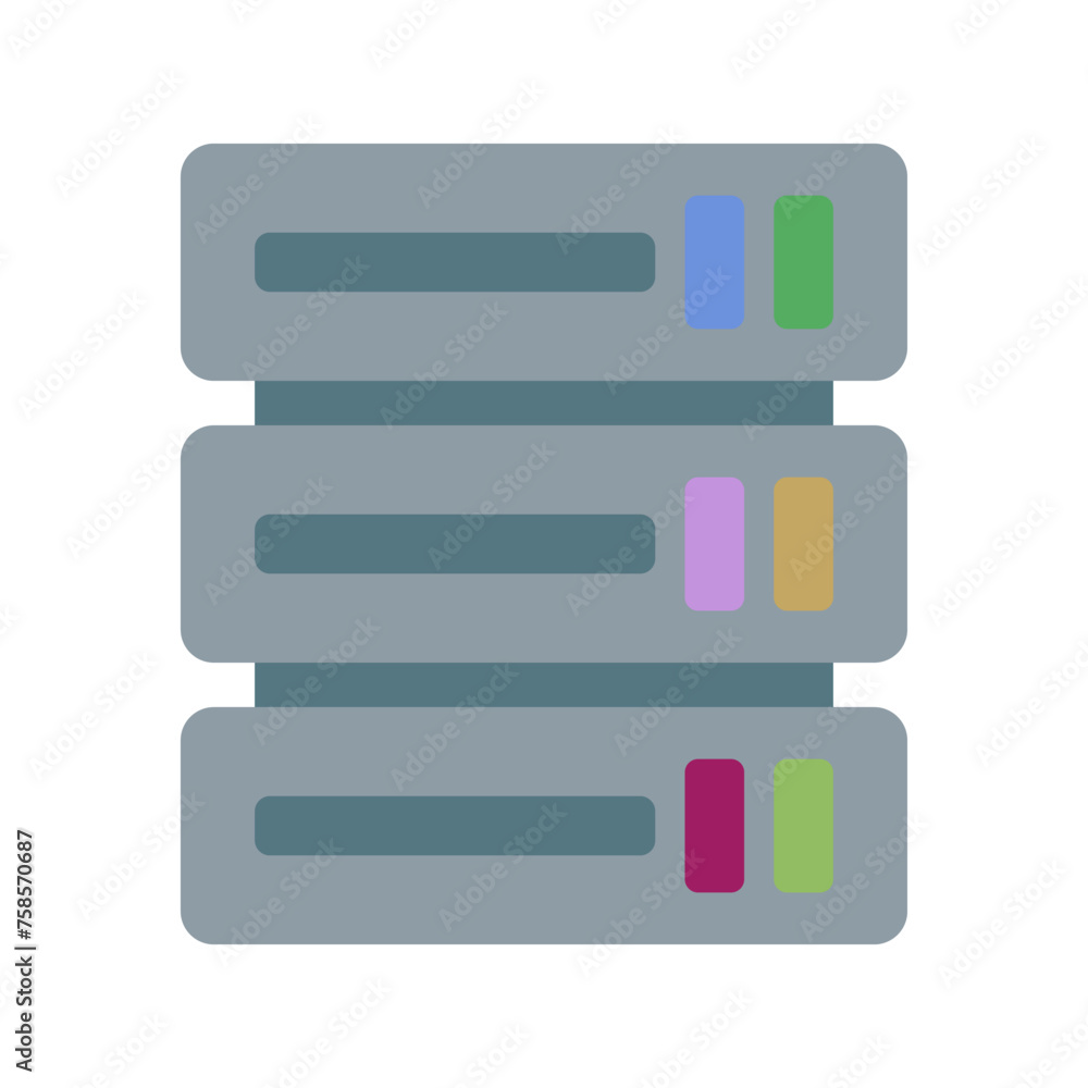 Poster pop database server icon. vector.