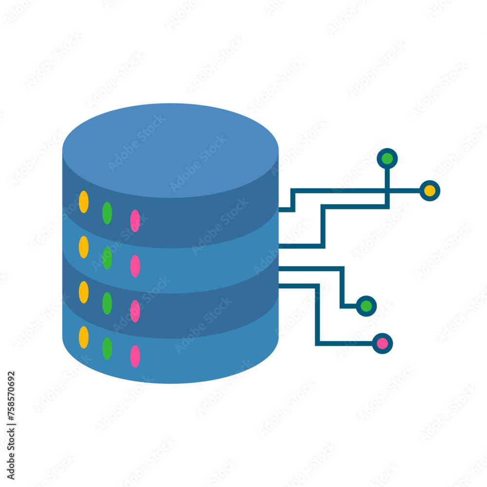 Poster modern connected server icon. vector.