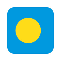 Square Palau flag icon. Vector.