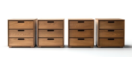Wooden drawer cabinet isolated, includes clipping path.