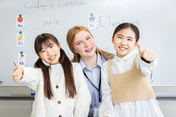 英会話講師と生徒　English conversation teacher and student
